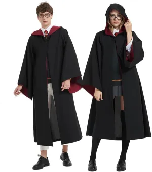 Guturris Teens Magical Robe Four Styles Magic Cloak Witch Magical Hooded Cape Men and Women School Cosplay Outfit