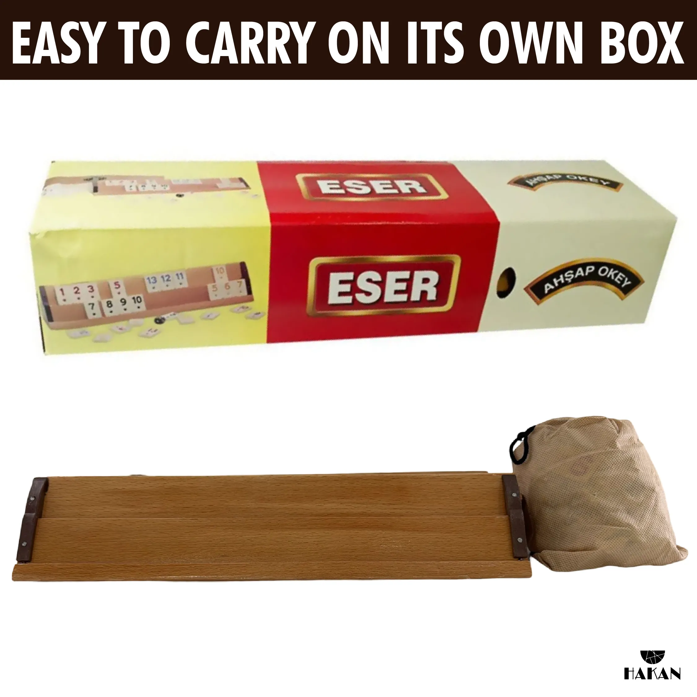 Hakan Rummy Cube Turkish Okey Game Set with 4 Racks