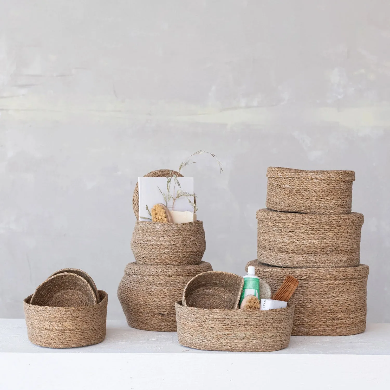 Hand-Woven Seagrass Nesting Baskets