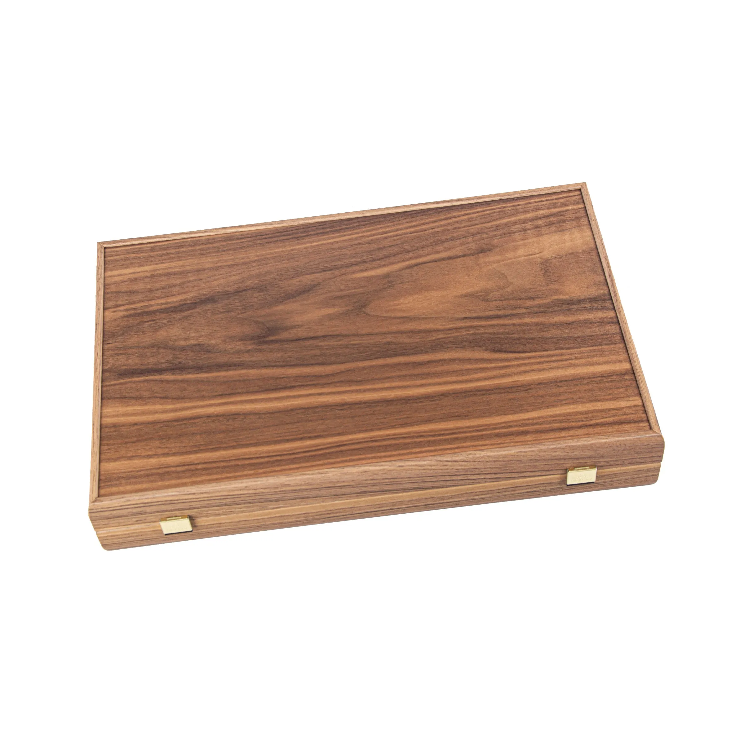 Handcrafted Oak & American Walnut Backgammon Set with Side Racks - Elegant Marquetry Design