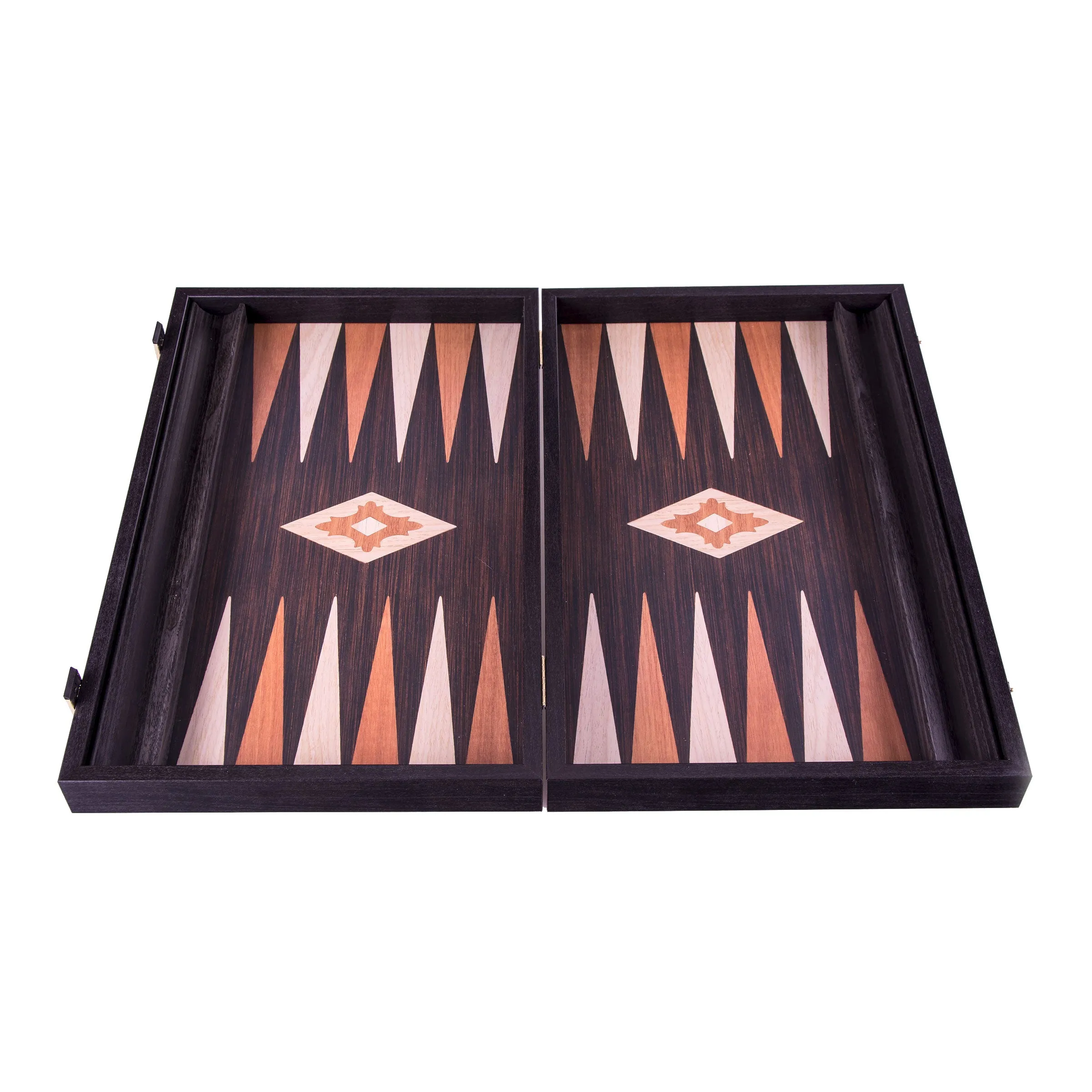 Handcrafted Wenge Replica Wood Backgammon Set with Side Racks - Classic Design and Quality Materials