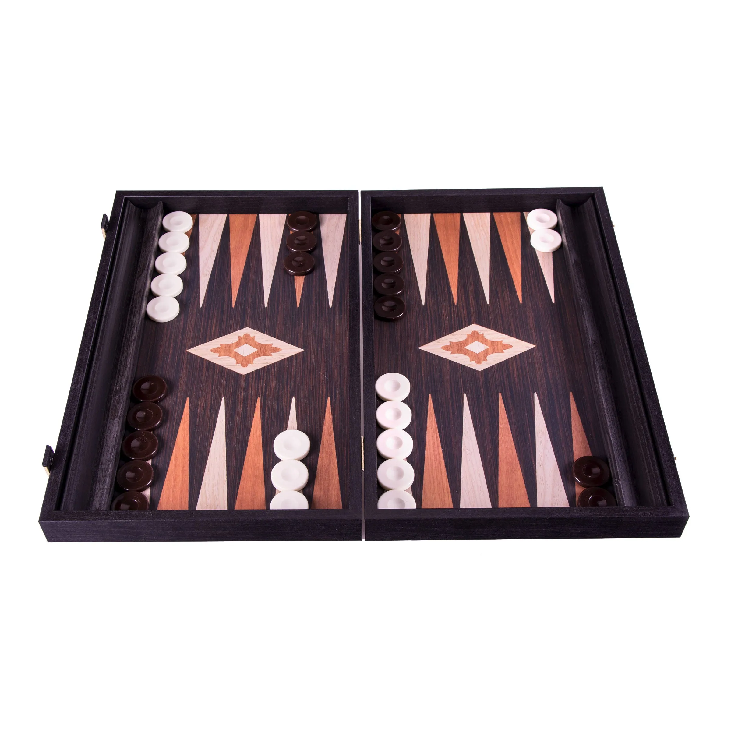 Handcrafted Wenge Replica Wood Backgammon Set with Side Racks - Classic Design and Quality Materials