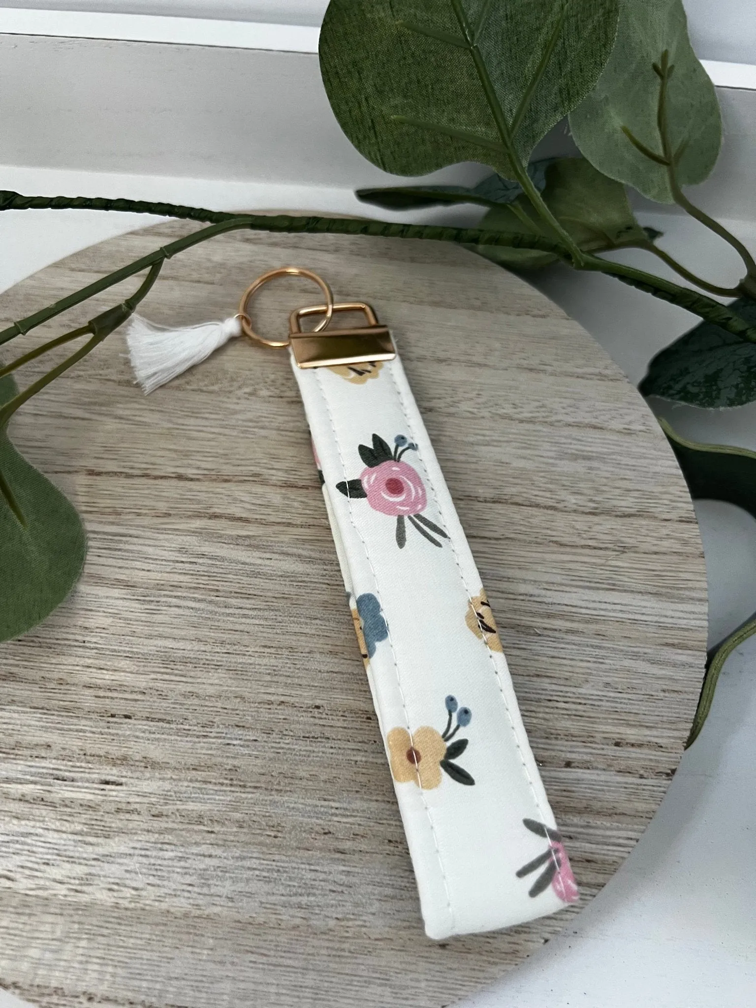 Handmade 6" Quilted Cotton Wristlet in Cotton Fabric