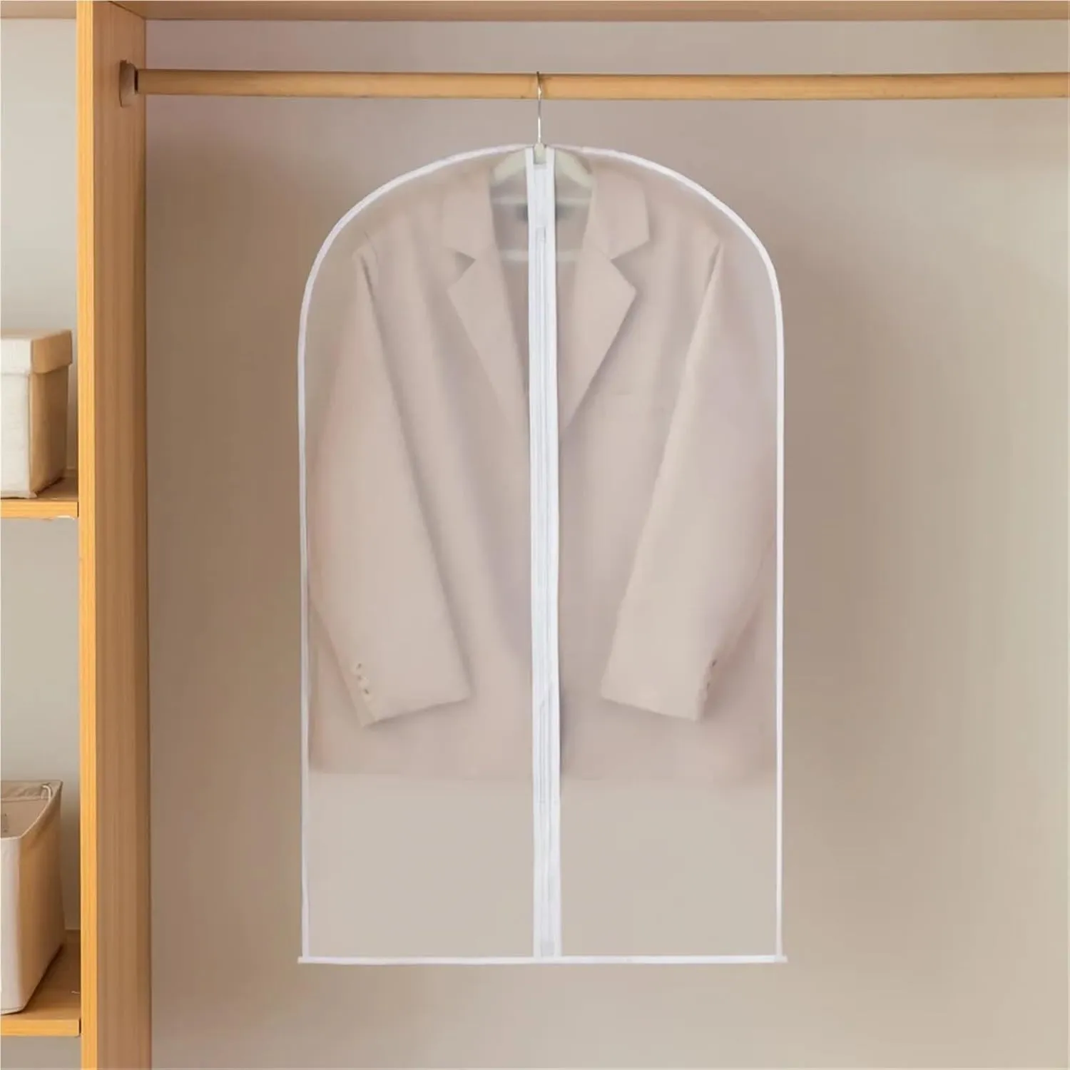 Hanging Garment Bag Dust proof Garment Protector Cover Bag Fully Enclosed Clothes Cover with Zipper Clothes Bags Hanging Clothes Storage Bag(60x120cm)