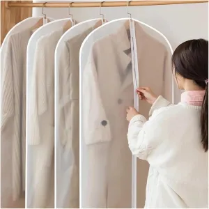 Hanging Garment Bag Dust proof Garment Protector Cover Bag Fully Enclosed Clothes Cover with Zipper Clothes Bags Hanging Clothes Storage Bag(60x120cm)