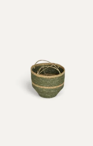 Hanging Seagrass Basket in Green