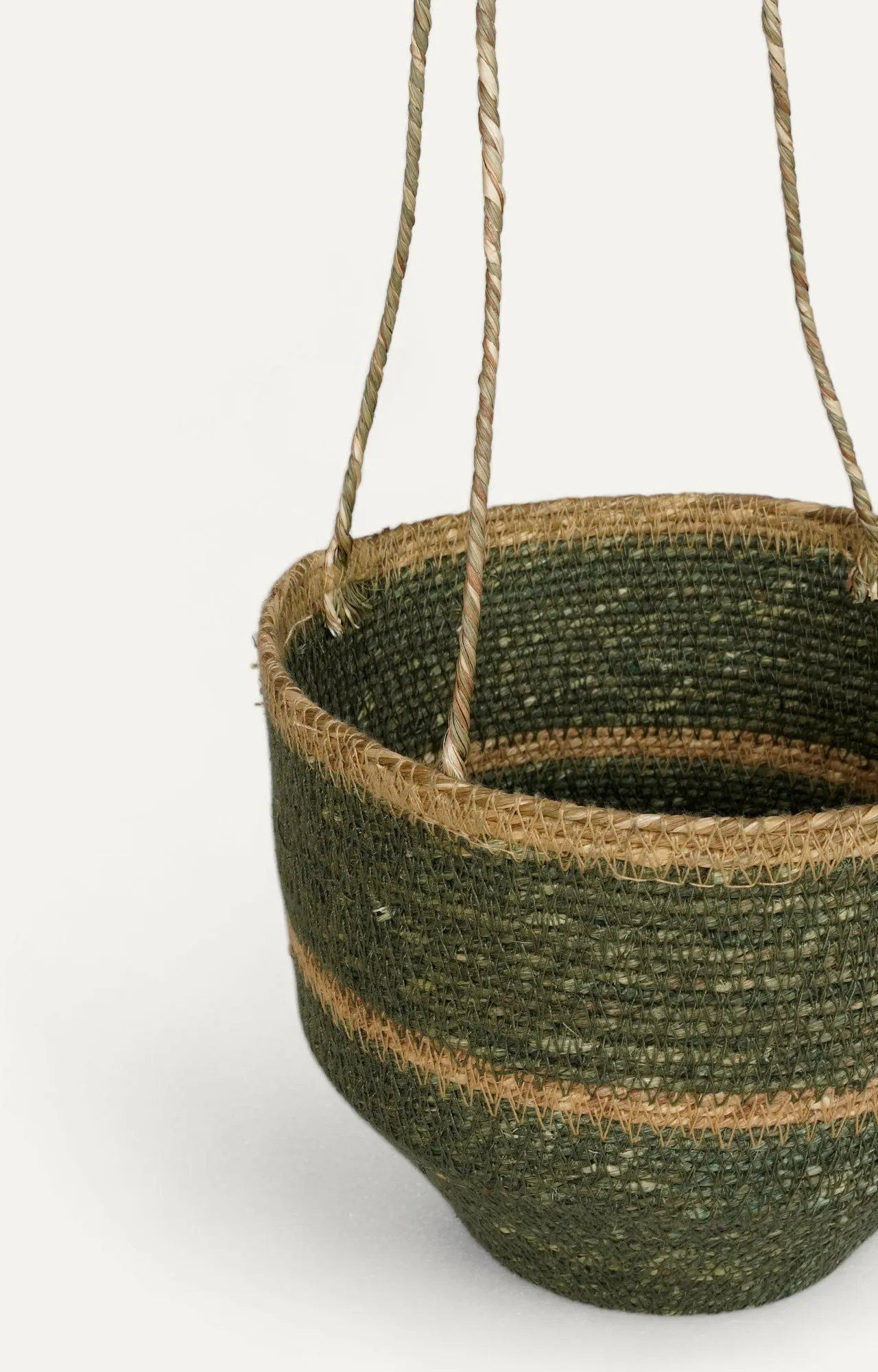 Hanging Seagrass Basket in Green