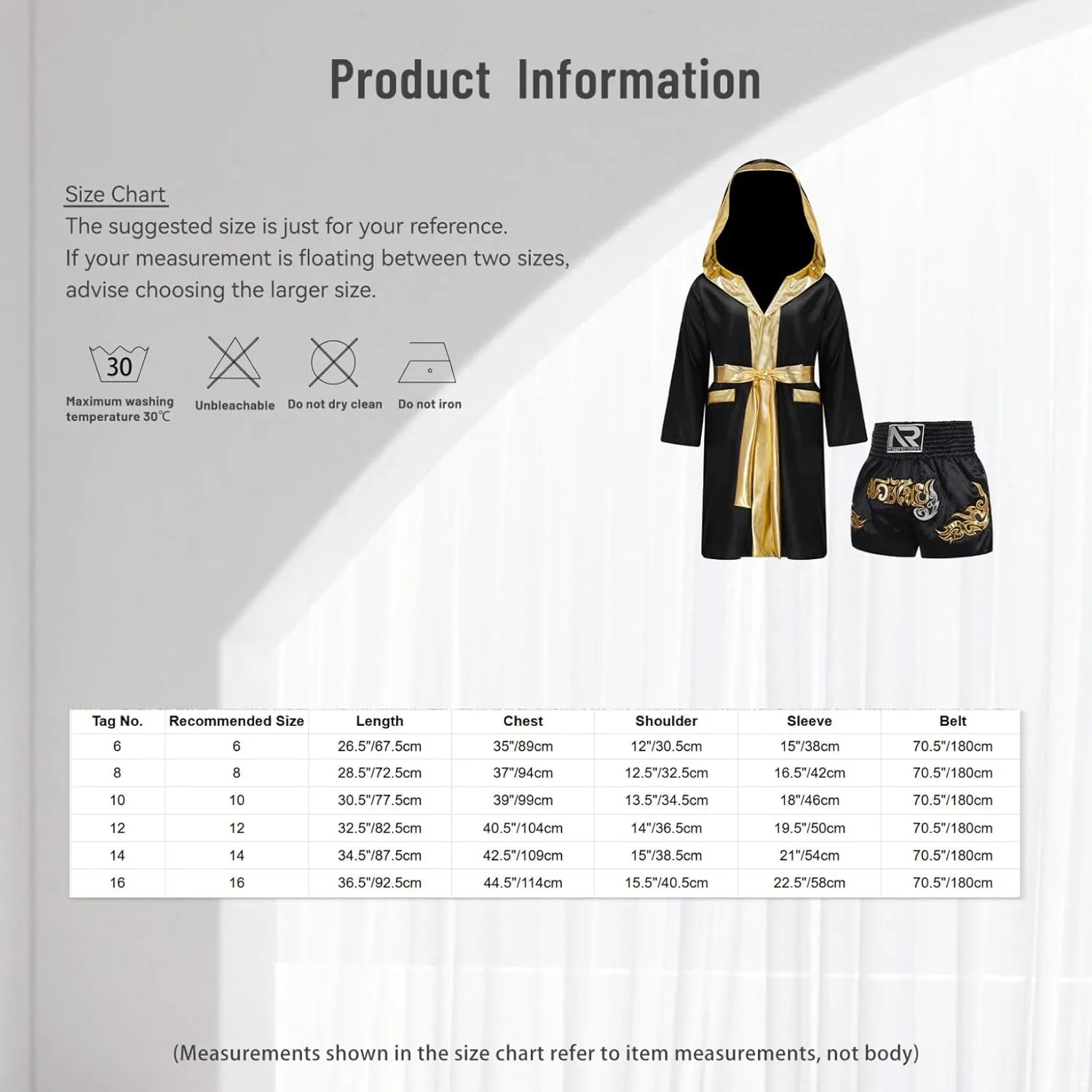 Hansber Kids Boys Boxer Costume Long Sleeve Boxing Robes with Shorts Boxing Hooded Cloak Uniform Outfits