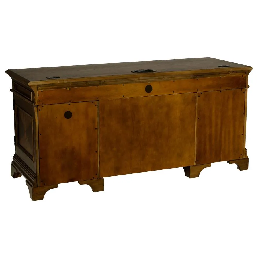 Hartshill 66-inch 5-drawer Credenza Office Desk - Burnish Oak
