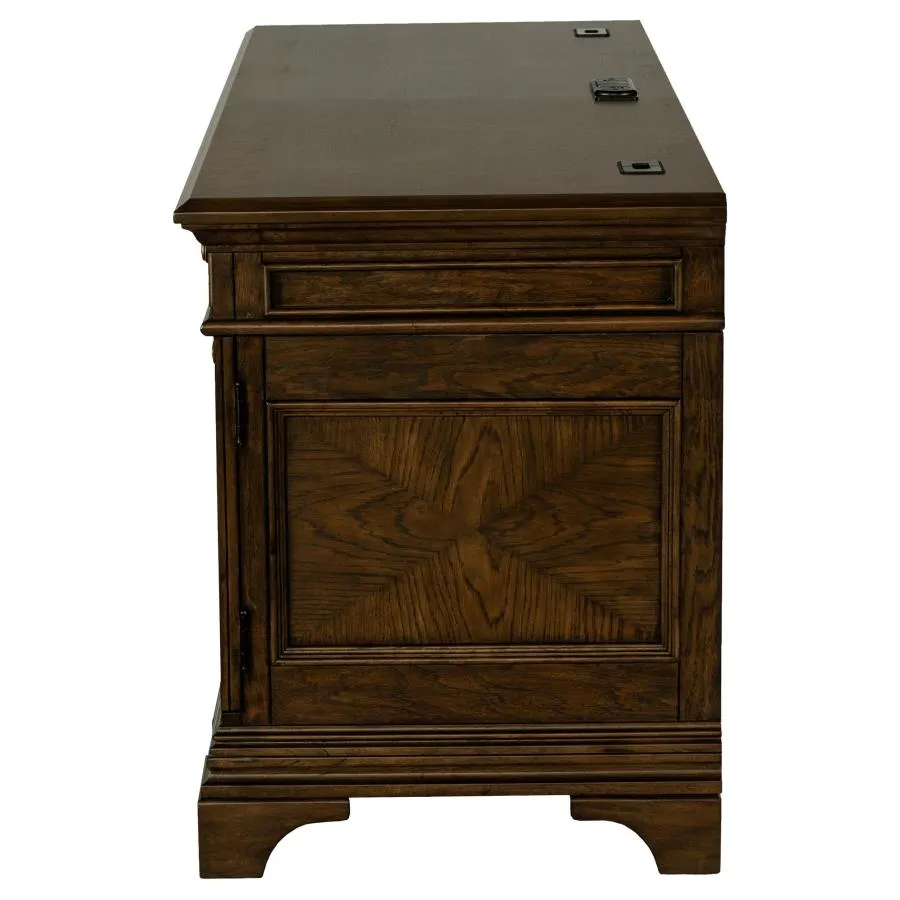Hartshill 66-inch 5-drawer Credenza Office Desk - Burnish Oak
