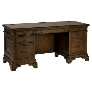 Hartshill 66-inch 5-drawer Credenza Office Desk - Burnish Oak