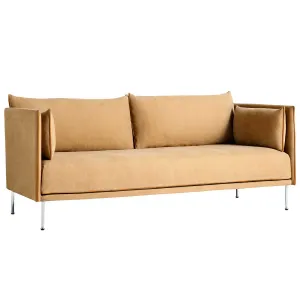 Hay Silhouette sofa 2-seater,  linara 142/silk cognac/chrome