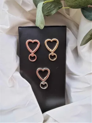 Heart Shaped Key Ring Clasps 3 Piece 27mmx40mm | Heart Key Ring