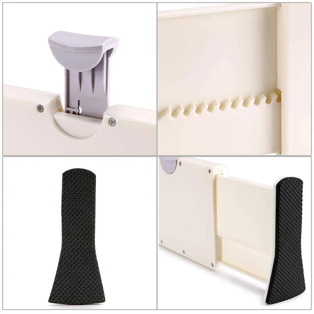 Hipiwe Drawer Dividers Organizer Expandable Dresser Drawer Organizers Adjustable Foam Ends Drawer Organization Separators for Kitchen, Bedroom, Bathroom,Office Drawers (Pack of 3)