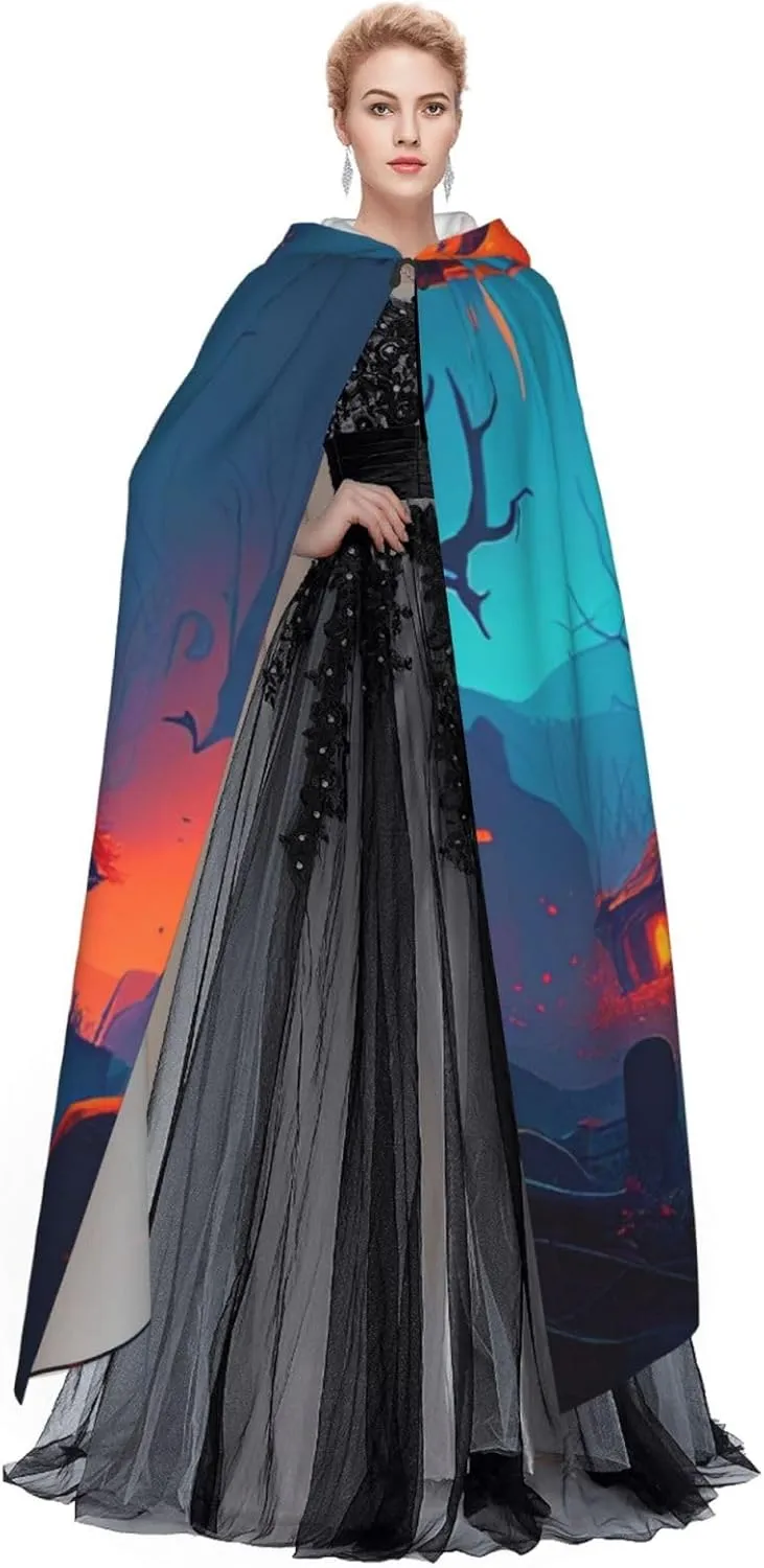 Hooded Cloak for Women Adult Cloak Witch Cape Christmas Halloween Costume Women151