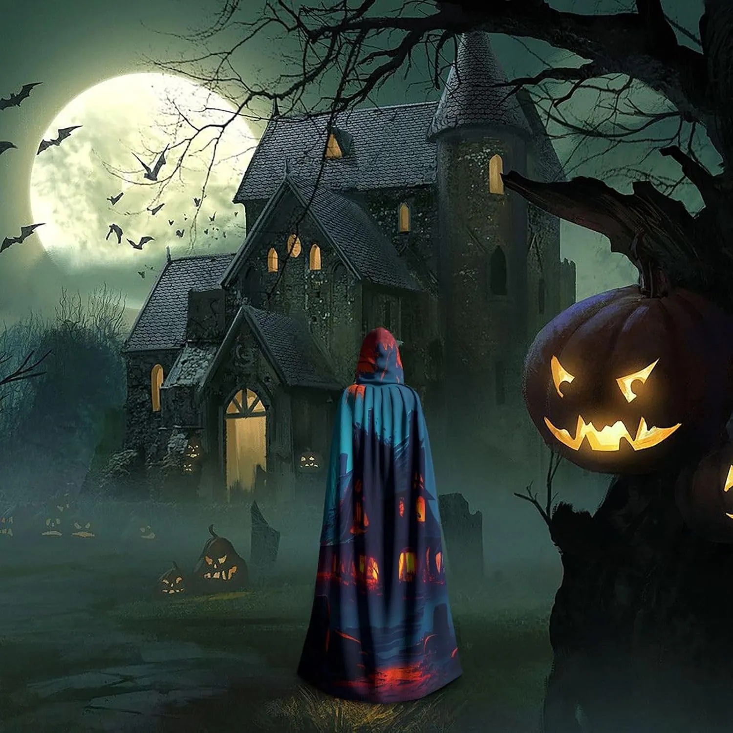 Hooded Cloak for Women Adult Cloak Witch Cape Christmas Halloween Costume Women151