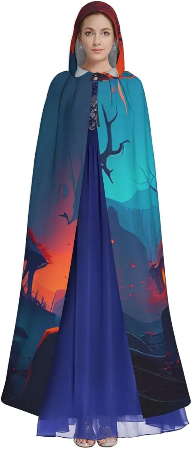 Hooded Cloak for Women Adult Cloak Witch Cape Christmas Halloween Costume Women151