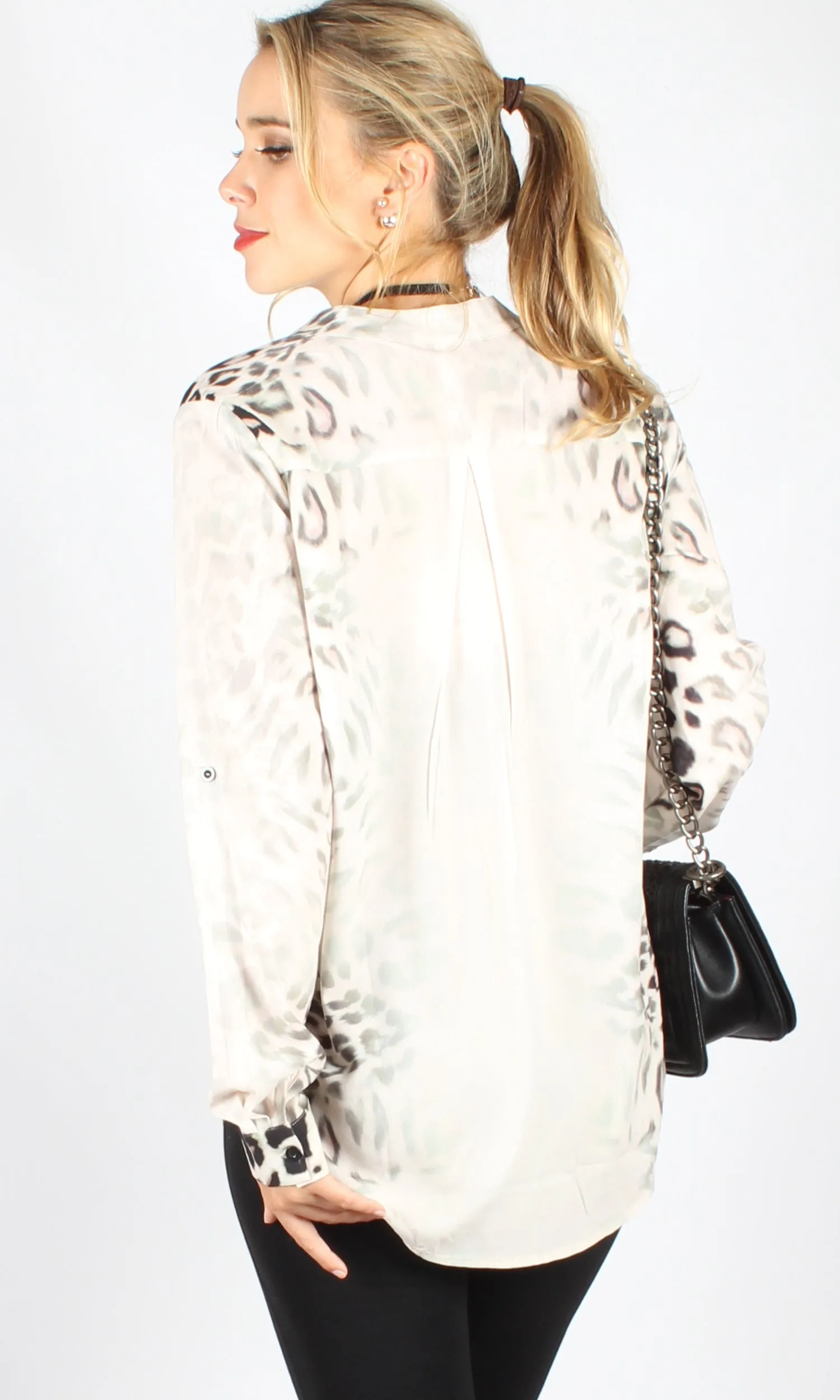 HS13021-136SS Leopard Johnny Collar Shirt (Pack)