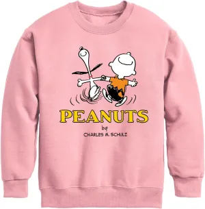 HYBRID APPAREL - Peanuts - Charlie Snoopy Dancing - Toddler & Youth Crewneck Fleece Sweatshirt