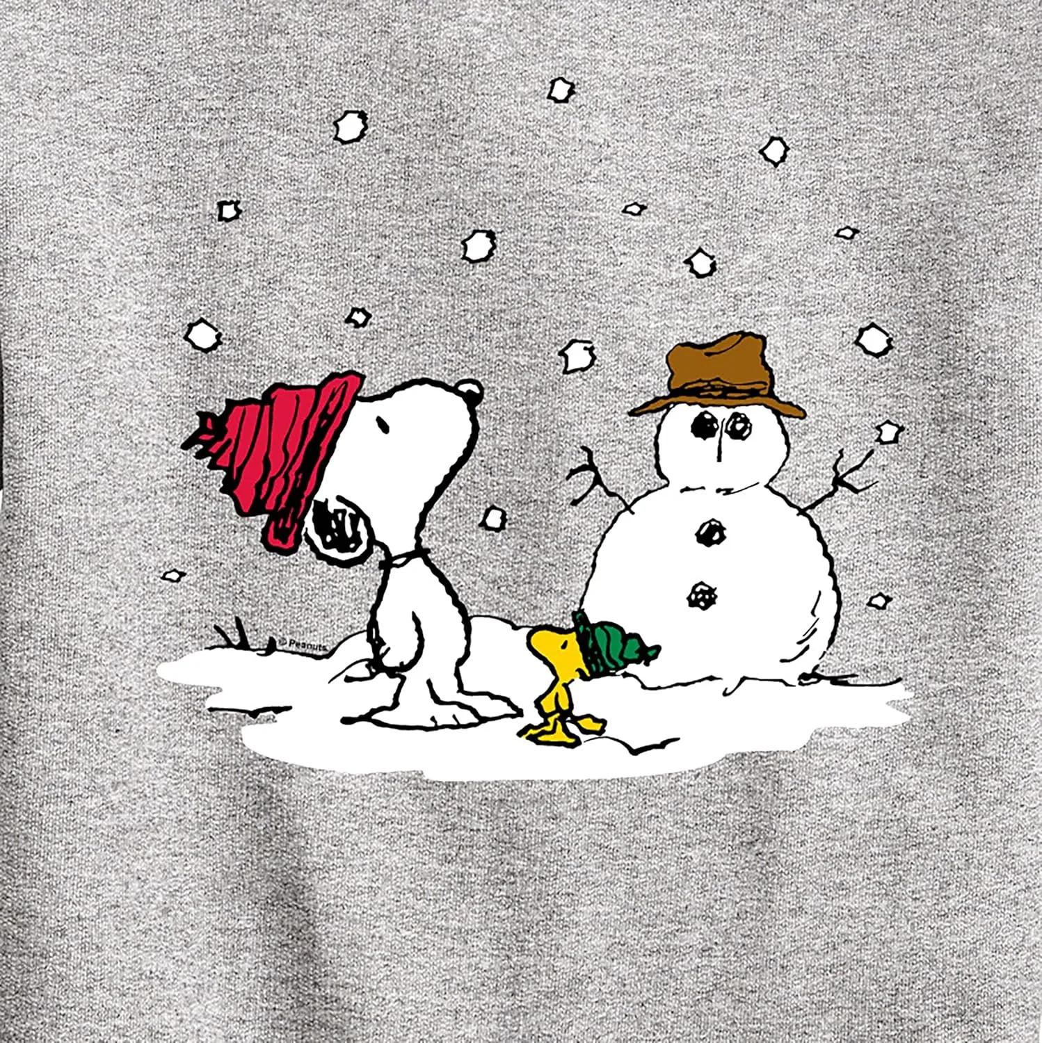 HYBRID APPAREL - Peanuts - Snoopy Woodstock Snowman - Toddler & Youth Crewneck Fleece Sweatshirt