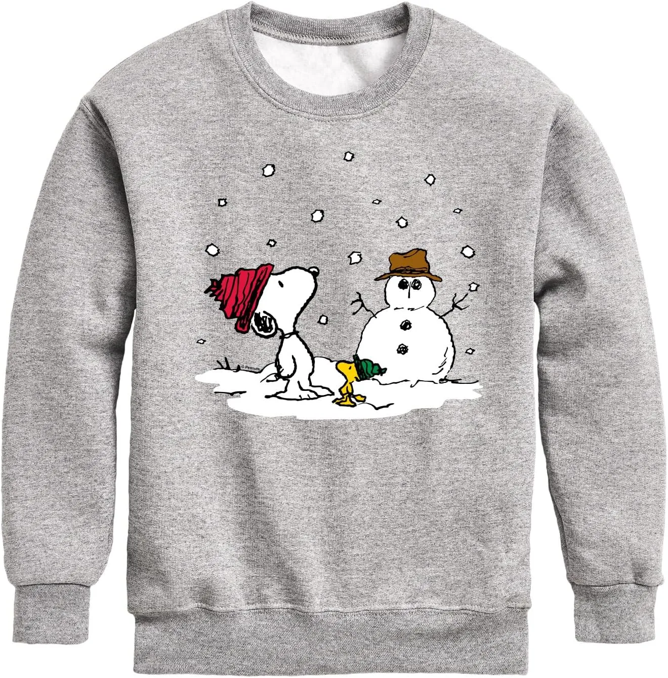 HYBRID APPAREL - Peanuts - Snoopy Woodstock Snowman - Toddler & Youth Crewneck Fleece Sweatshirt