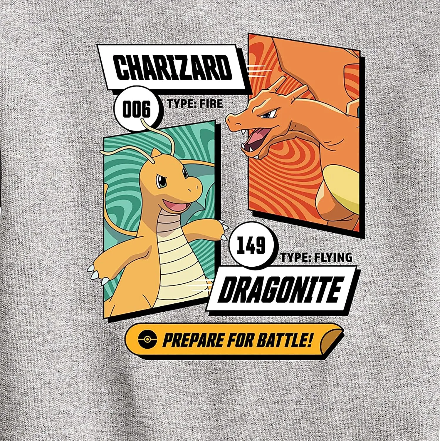 HYBRID APPAREL - Pokmon Dragonite Charizard Prepare for Battle - Kids Crewneck Fleece Sweatshirt