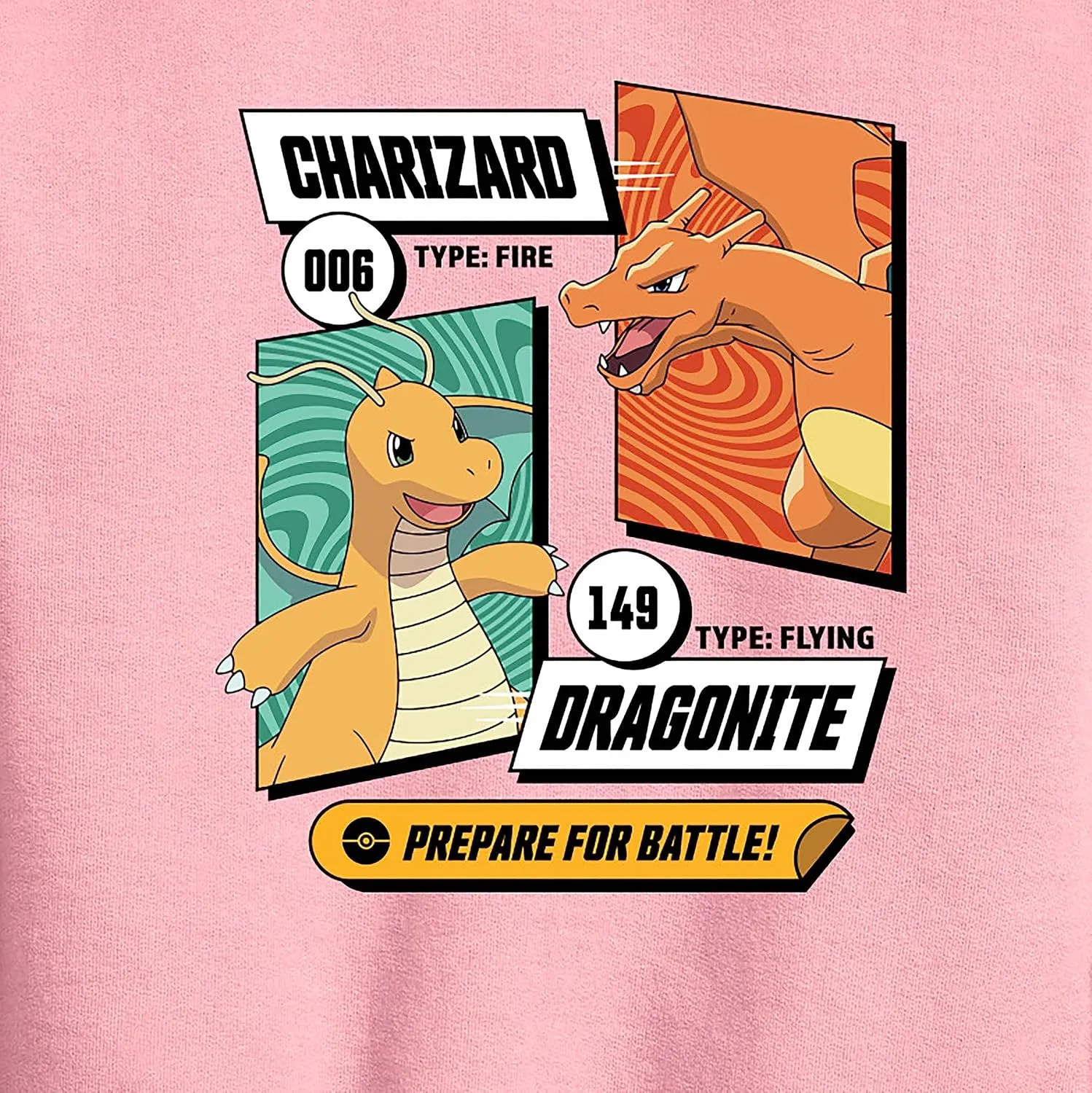 HYBRID APPAREL - Pokmon Dragonite Charizard Prepare for Battle - Kids Crewneck Fleece Sweatshirt