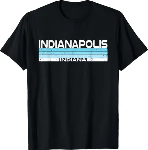 Indianapolis State of Indiana Blue Sunset Vintage Design T-Shirt
