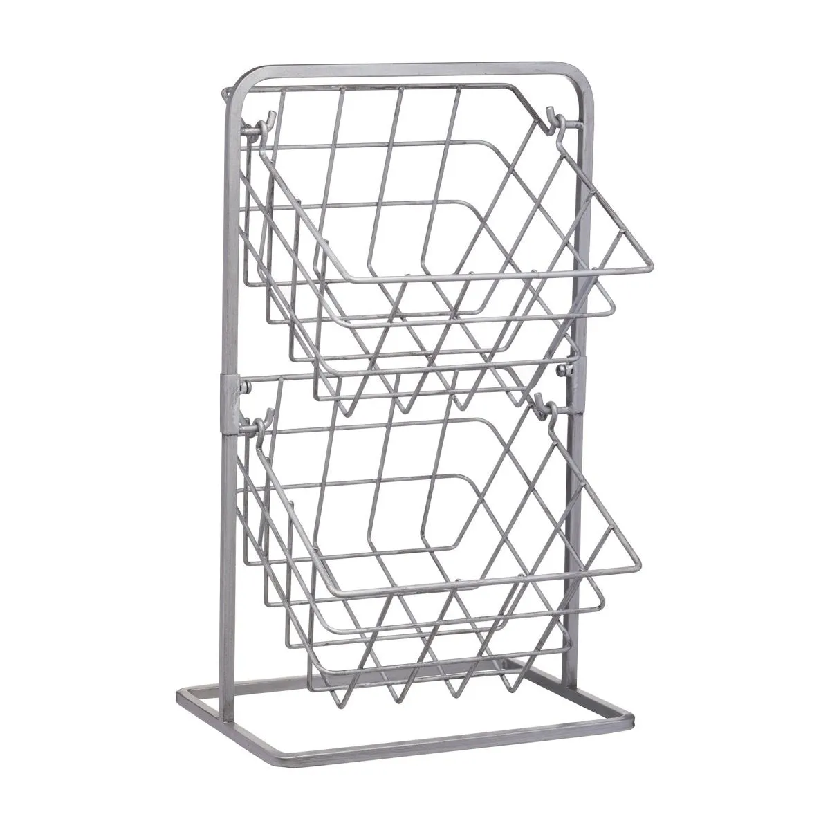 Industrial Kitchen 2 Tier Distressed Paintwork Industrial Style Wire Storage Baskets