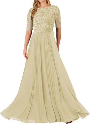 JAEDEN Mother of The Bride Dresses for Wedding - Lace Chiffon Evening Dresses for Women