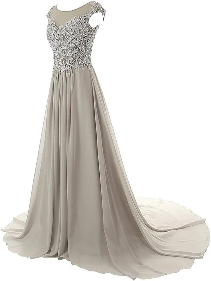 JAEDEN Prom Dress Long Lace - Formal Evening Gowns Chiffon Bridesmaid Dresses