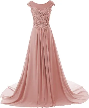 JAEDEN Prom Dress Long Lace - Formal Evening Gowns Chiffon Bridesmaid Dresses