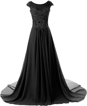 JAEDEN Prom Dress Long Lace - Formal Evening Gowns Chiffon Bridesmaid Dresses
