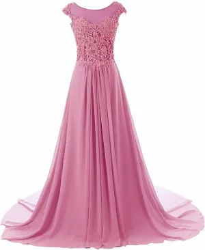 JAEDEN Prom Dress Long Lace - Formal Evening Gowns Chiffon Bridesmaid Dresses