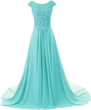 JAEDEN Prom Dress Long Lace - Formal Evening Gowns Chiffon Bridesmaid Dresses