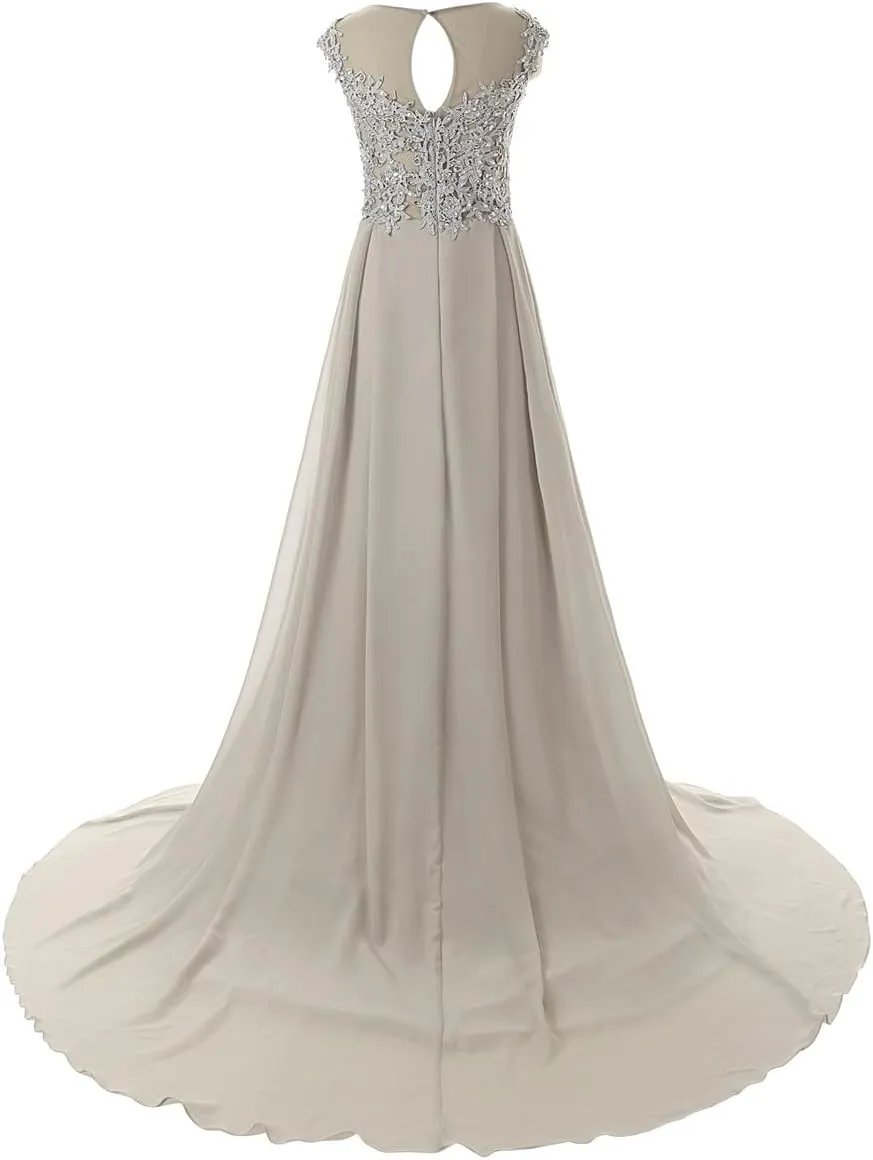 JAEDEN Prom Dress Long Lace - Formal Evening Gowns Chiffon Bridesmaid Dresses