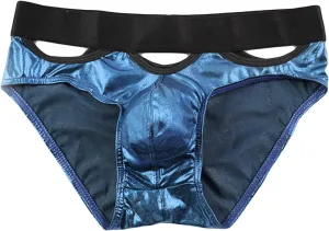 JEsilunmaMY Mens Shiny Leather Underwear Low Rise Hollow Out Bulge Pouch Boxer Briefs Athletic Supporter Jockstrap Underpants