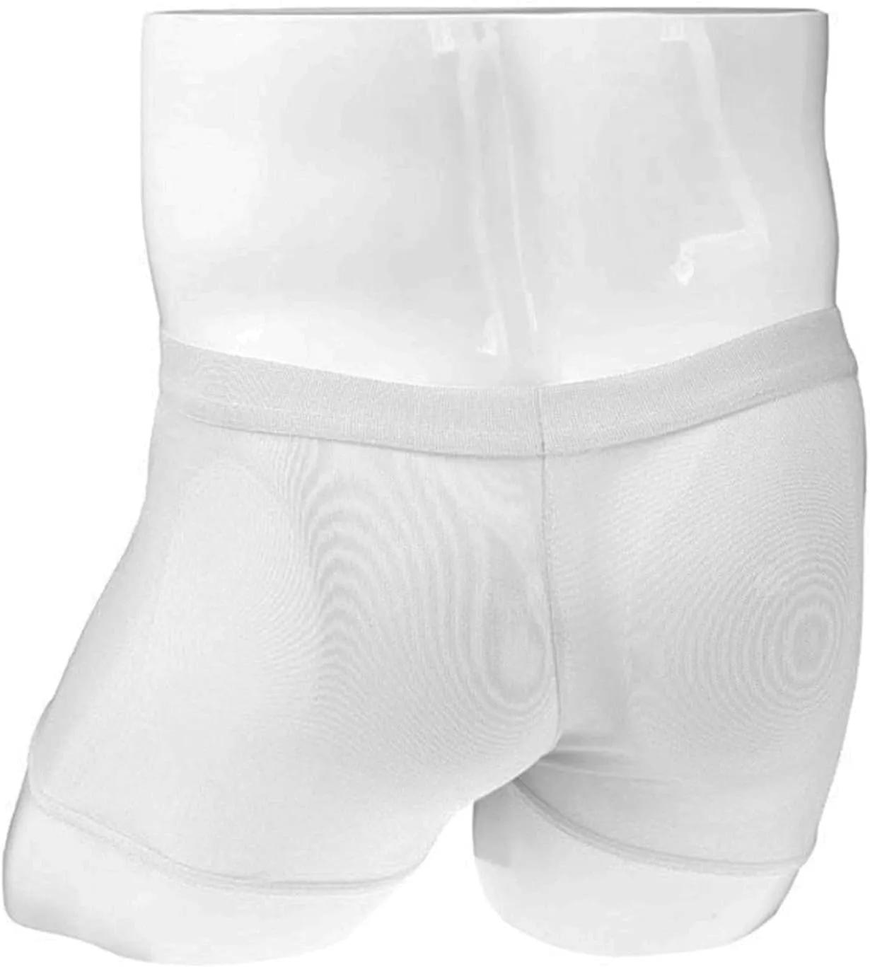 JEsilunmaMY Men's Zip Pouch Boxer Briefs Mid Waist Mesh Sheer Leather Underwear See Through Breathable Shorts Boxer Lingerie