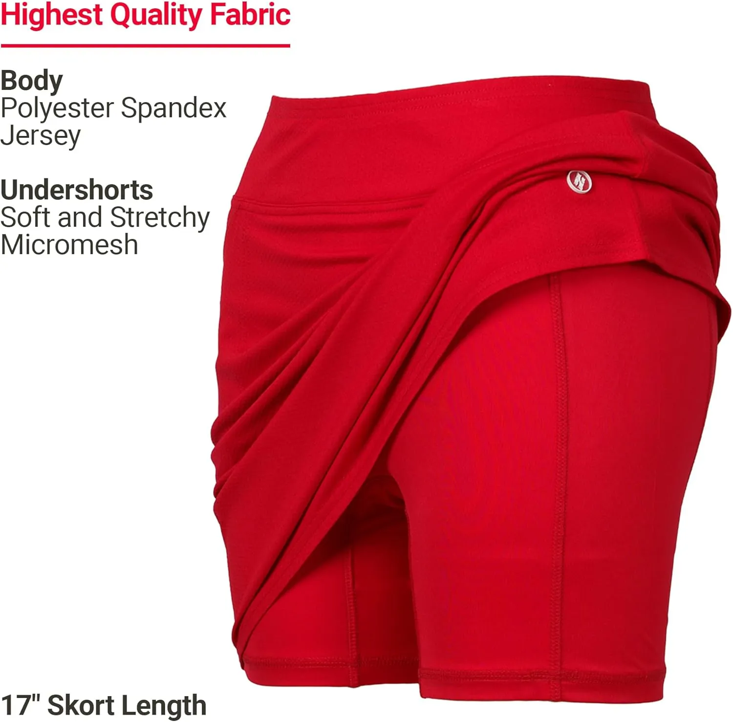 Jofit Apparel Women's Athletic Clothing 17" Mini Skort for Golf, Workout, and Casual Wear