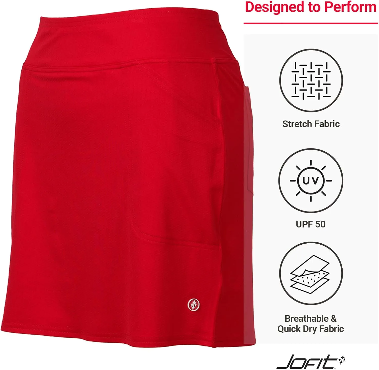 Jofit Apparel Women's Athletic Clothing 17" Mini Skort for Golf, Workout, and Casual Wear