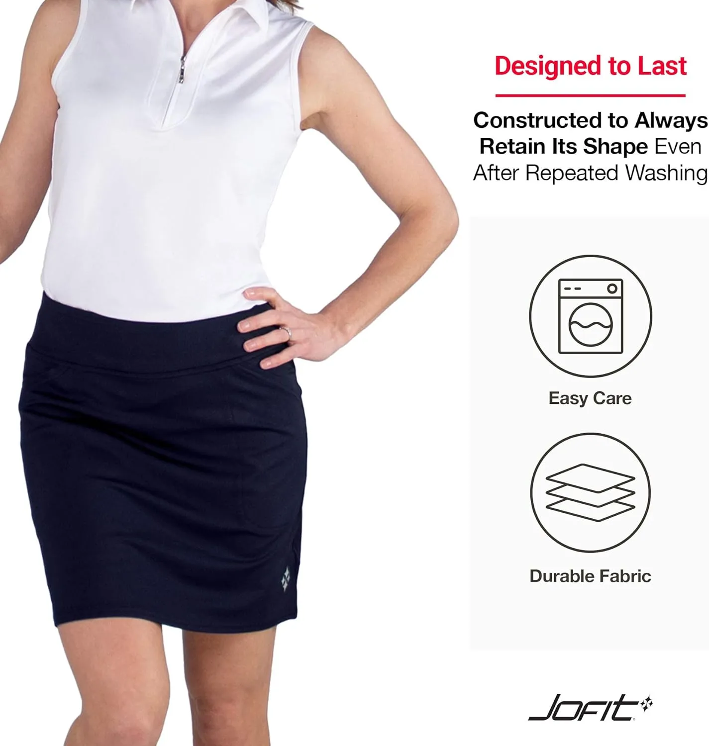 Jofit Apparel Womens Athletic Clothing Long Mina Skort for Golf & Tennis
