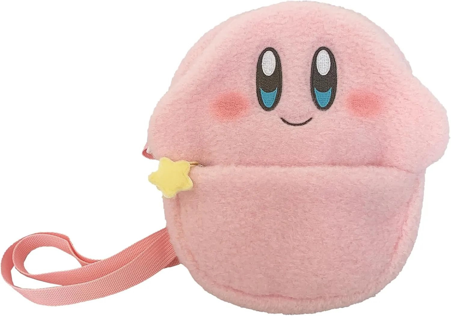 Kirby Fluffy Sling Bag (Smile)  8.7-Inch Plush Crossbody Bag with Adjustable Strap