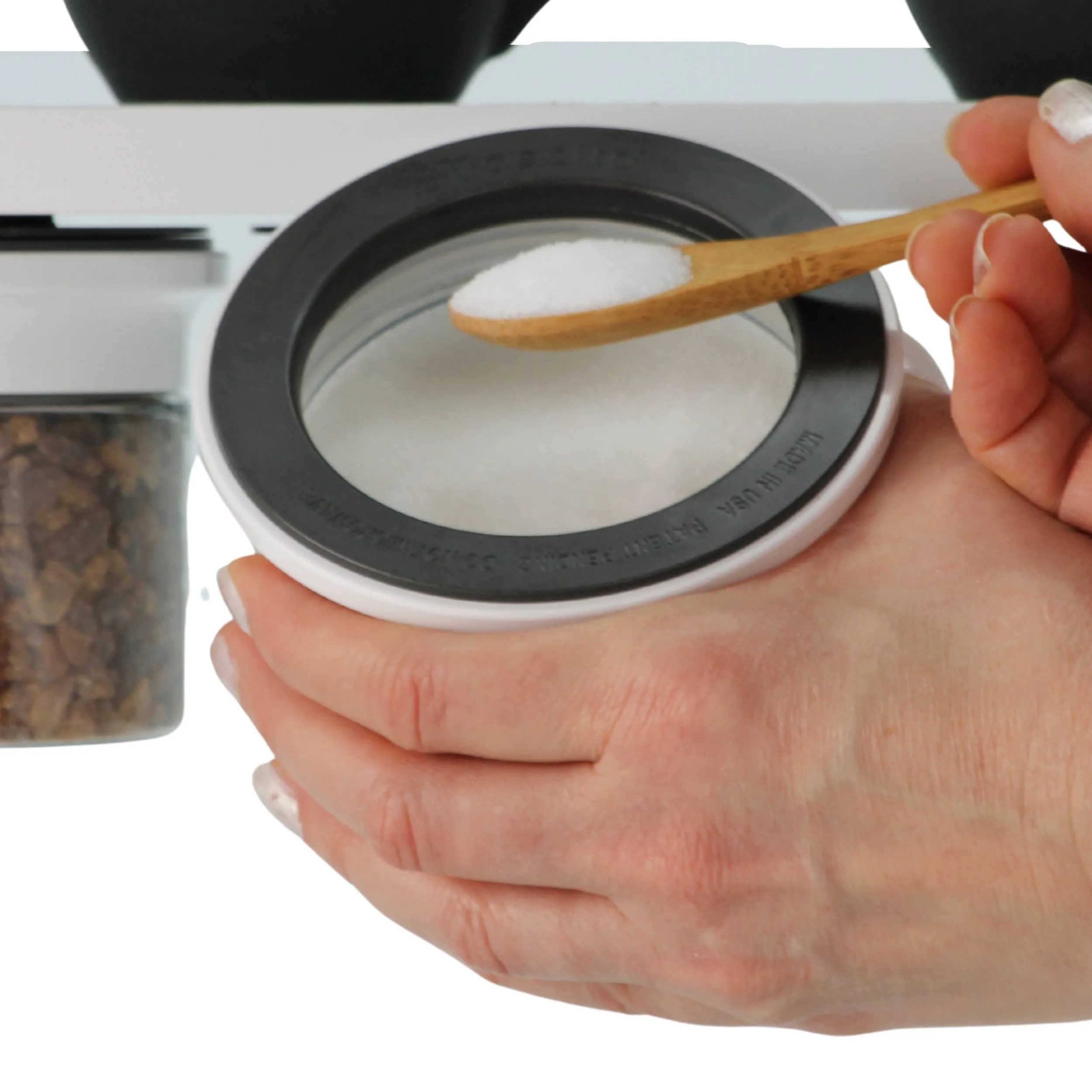 Kitchen Space Saving Stash Jars  Organizer for Cabinets