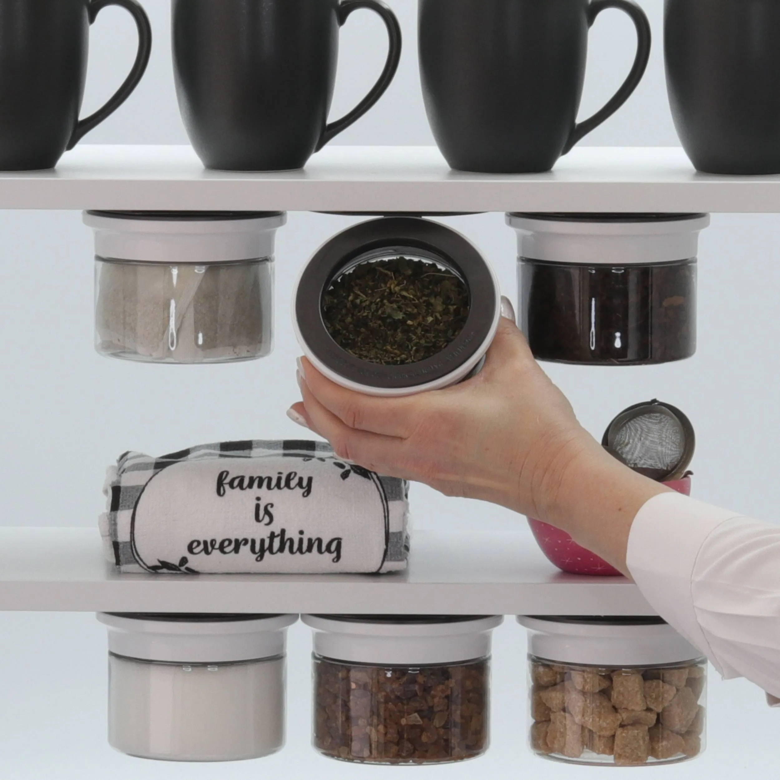 Kitchen Space Saving Stash Jars  Organizer for Cabinets