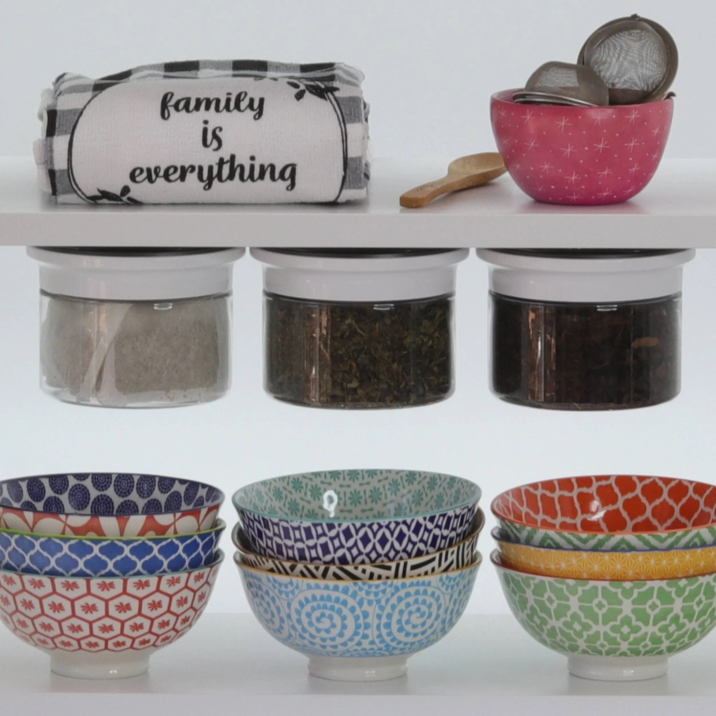 Kitchen Space Saving Stash Jars  Organizer for Cabinets