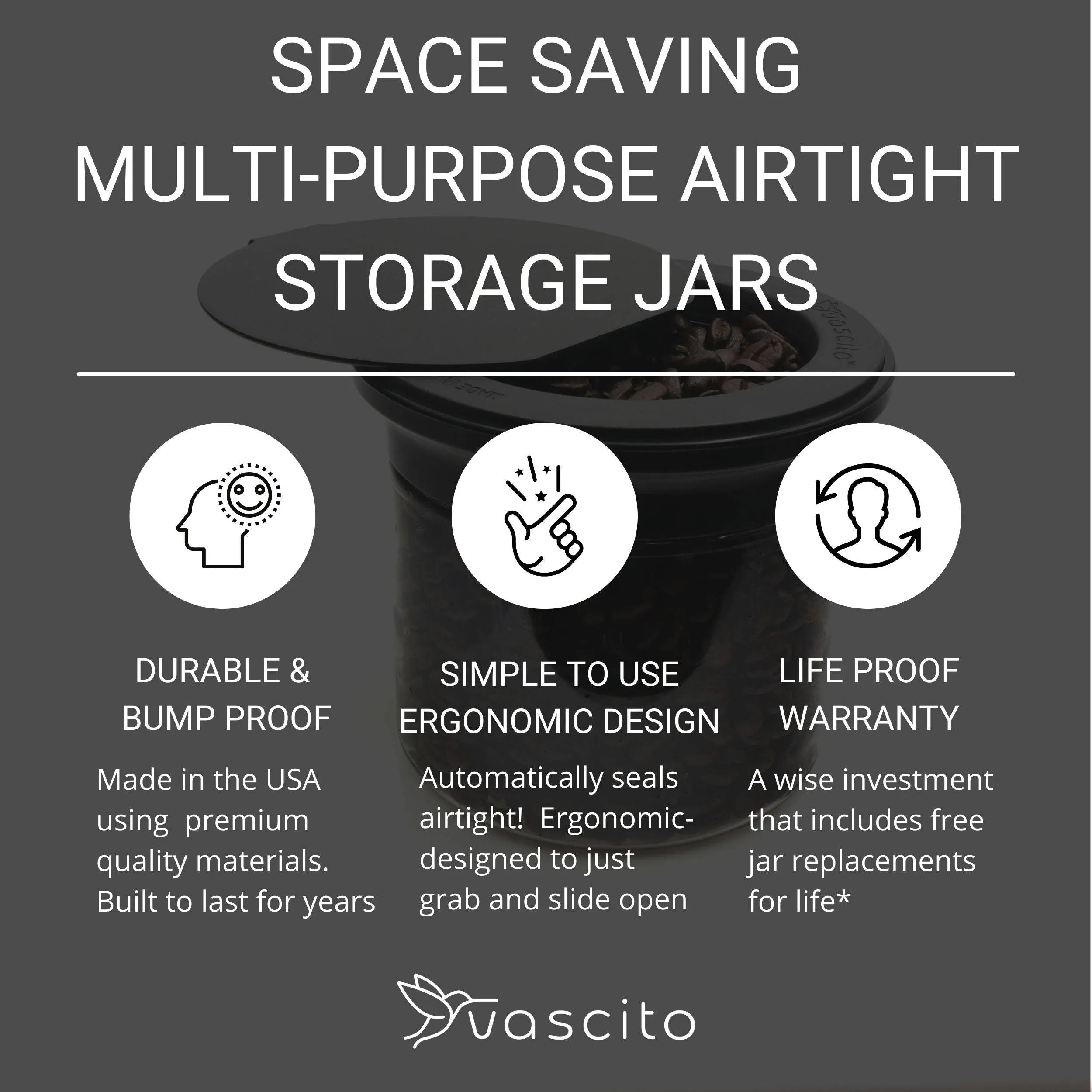 Kitchen Space Saving Stash Jars  Organizer for Cabinets