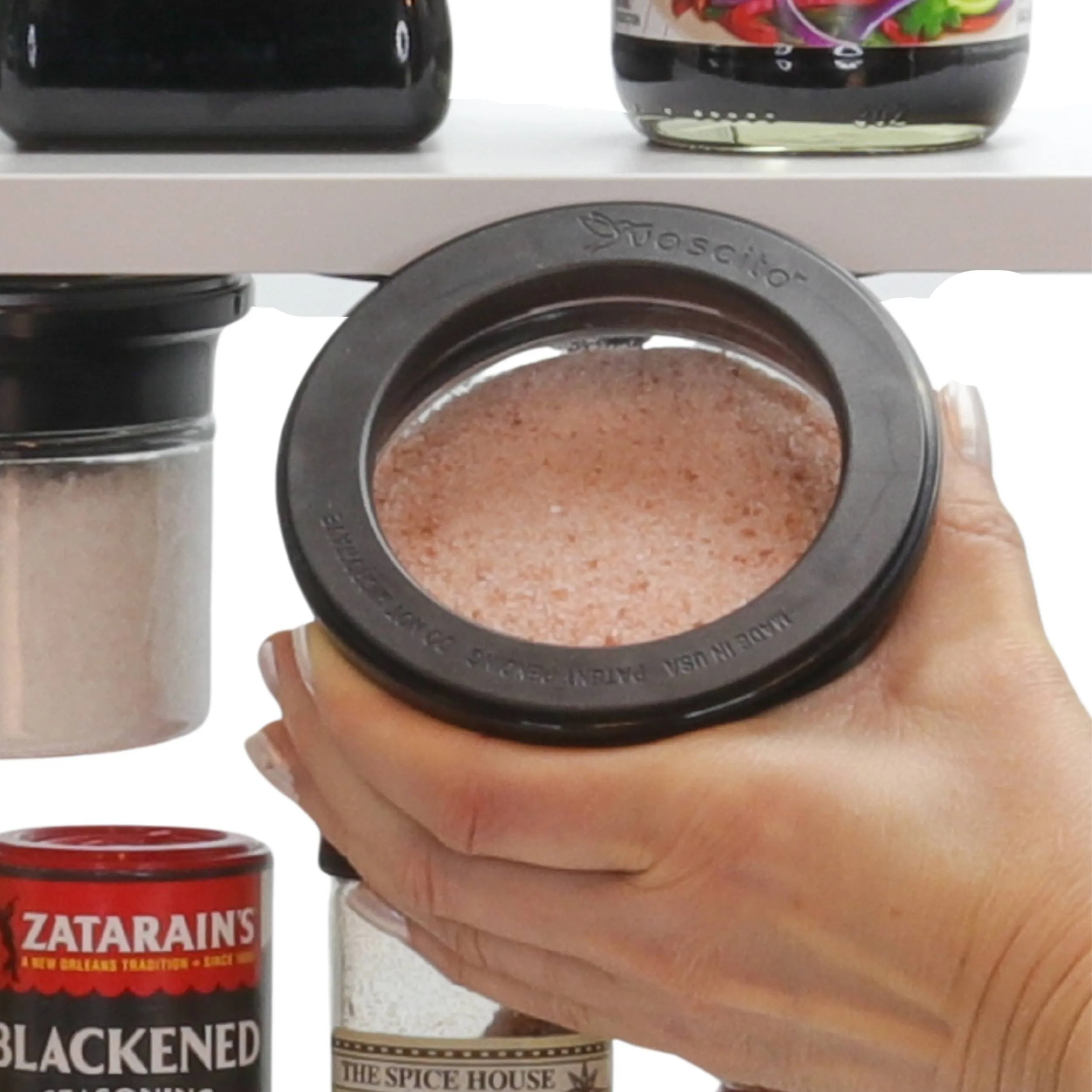 Kitchen Space Saving Stash Jars  Organizer for Cabinets