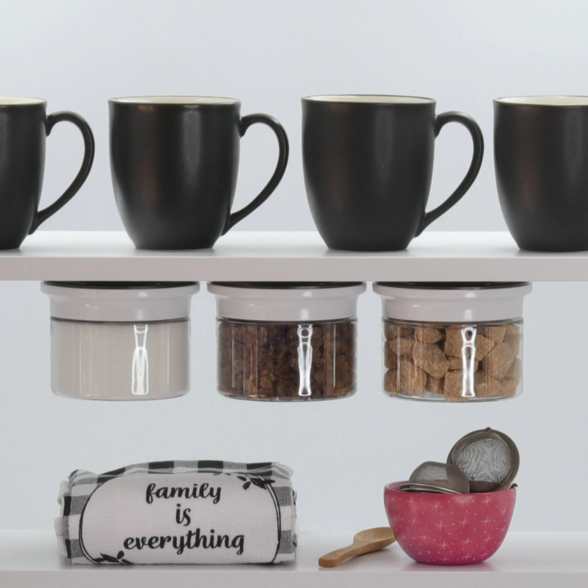 Kitchen Space Saving Stash Jars  Organizer for Cabinets