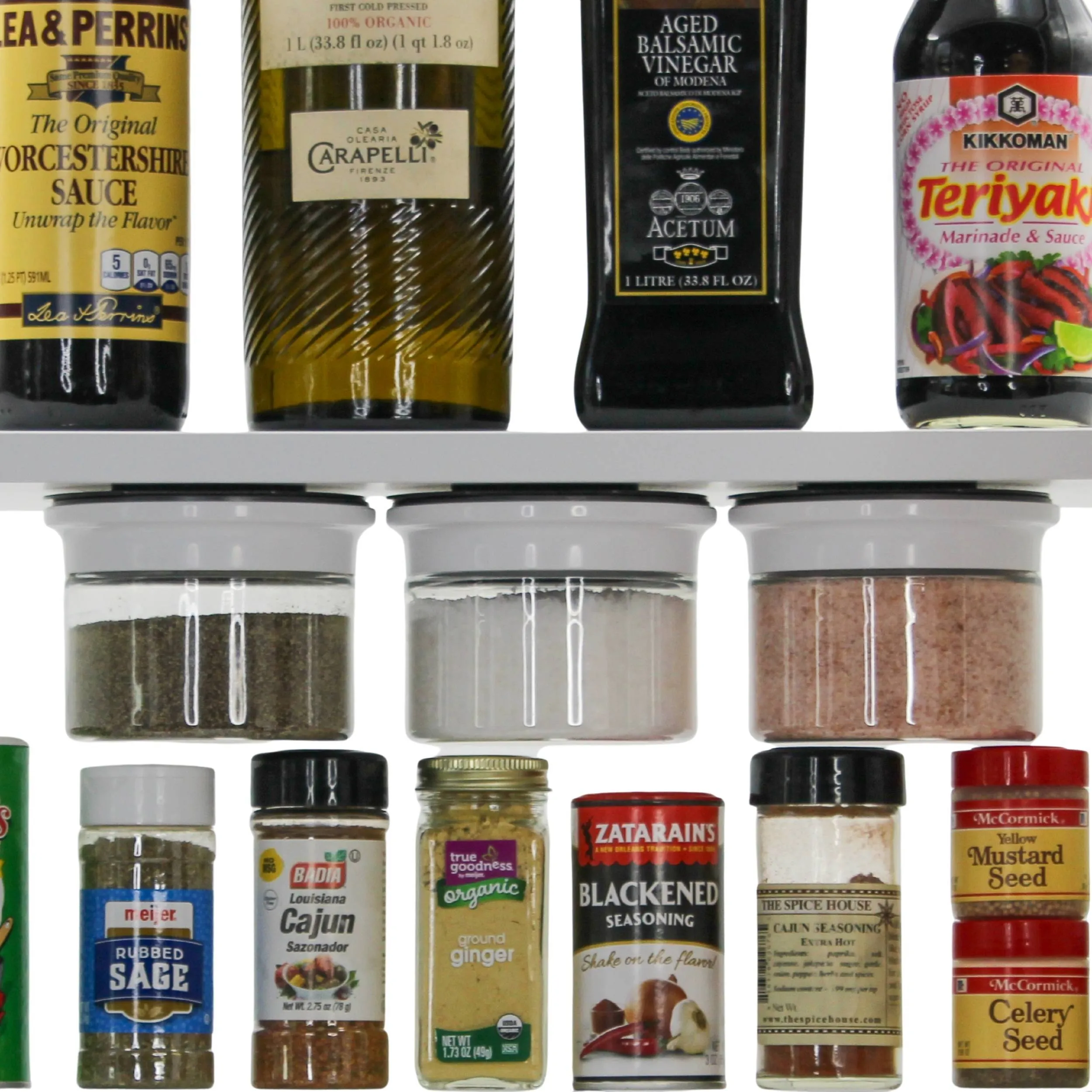 Kitchen Space Saving Stash Jars  Organizer for Cabinets