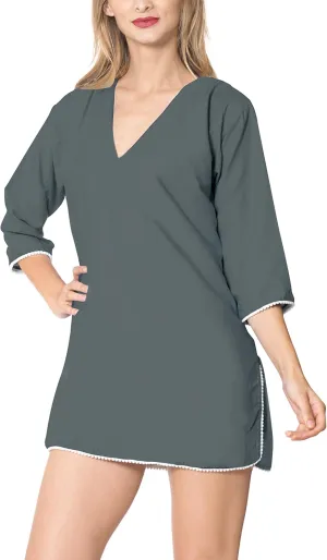 LA LEELA Women's Beachwear Summer Beach Dress Cover Ups Swimwear Swimsuit Wear